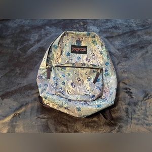 Jansport Blue Purple White Flower Backpack